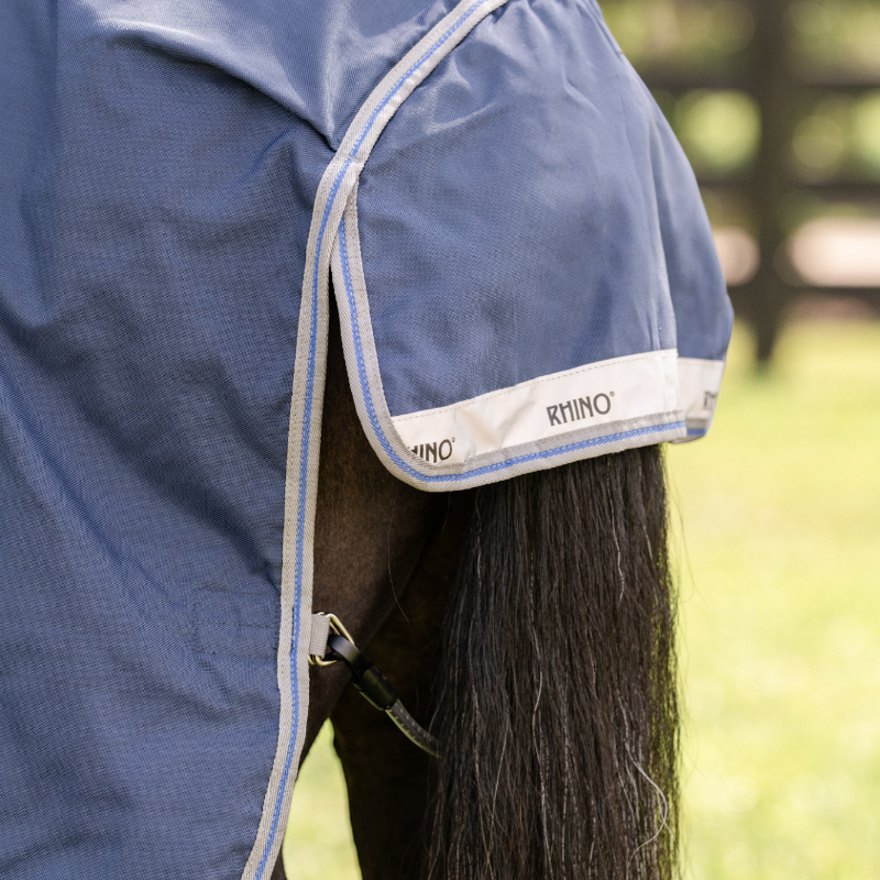 Horseware - Rhino Pony Turnout Outdoor Rug navy/ titanium grey/ classic blue 100g | - Ohlala