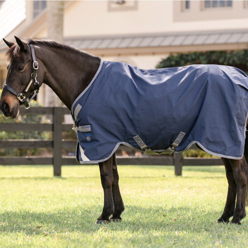 Horseware - Rhino Pony Turnout VL Outdoor Rug navy/ titanium grey/ Classic Blue 250g | - Ohlala