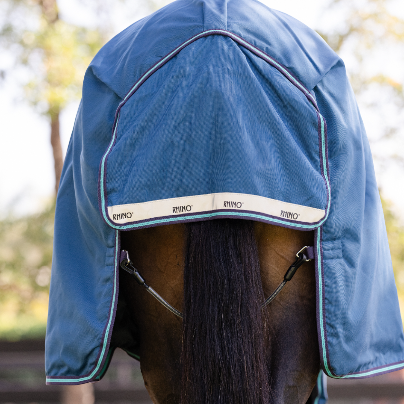 Horseware - Rhino Turnout Rug navy/ grey/ aqua 100g | - Ohlala