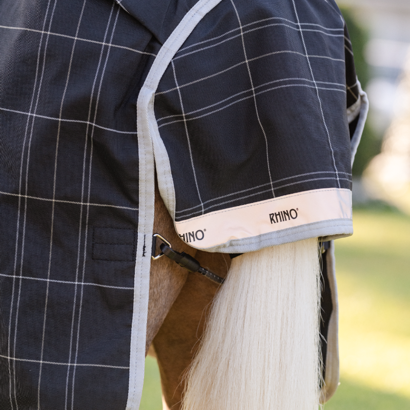 Horseware - Rhino Wug Pony Turnout Outdoor Rug black/ grey/ white check 100g | - Ohlala