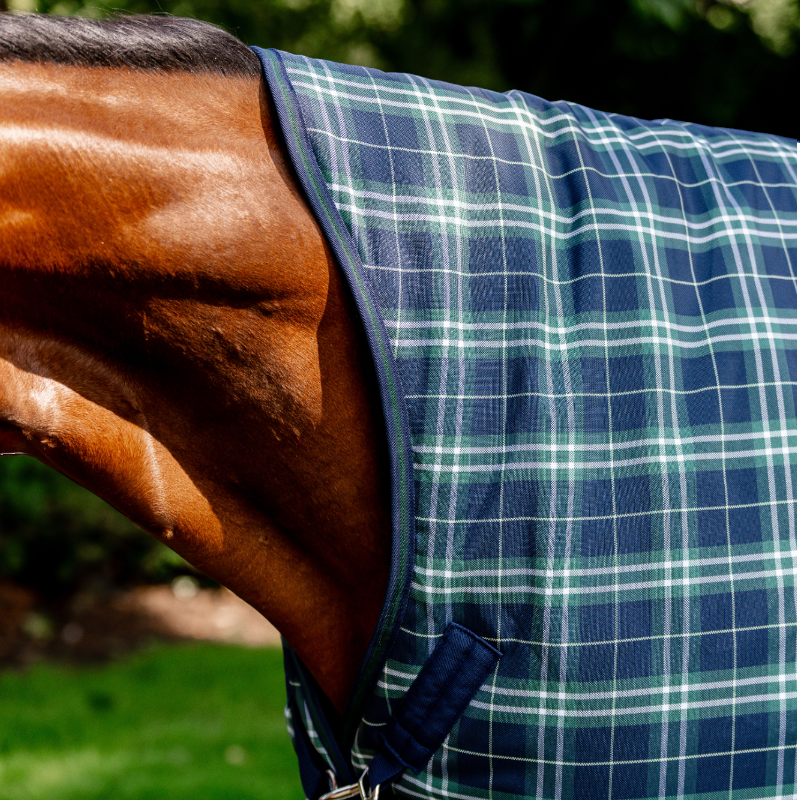Horseware - Couverture d'extérieur Rhino Wug Turnout hunter check/ marine/ vert 0g | - Ohlala