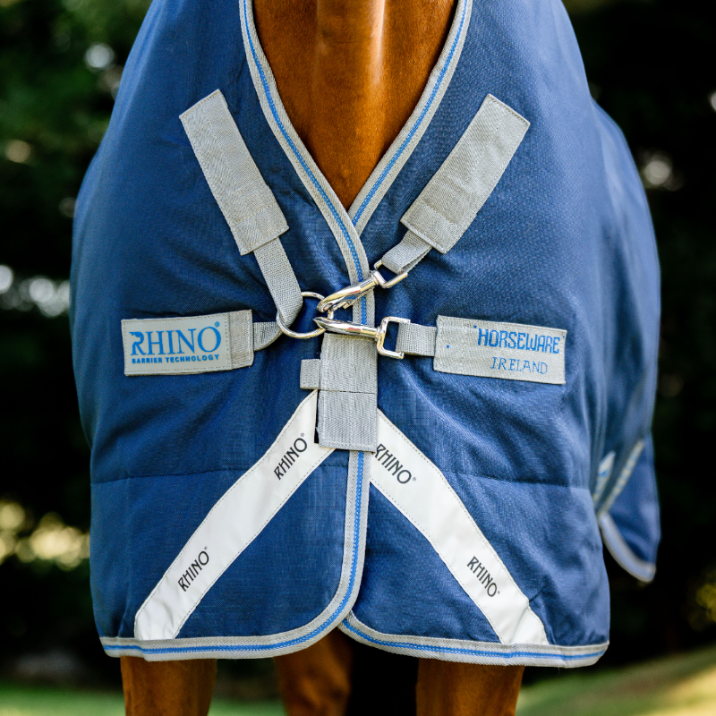 Horseware - Manta de exterior Rhino Wug Turnout azul marino/ titanium grey/ classic blue 0g | - Ohlala
