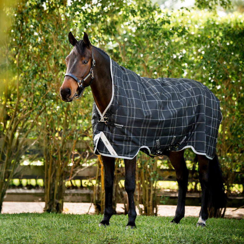 Horseware - Rhino Wug Turnout Outdoor Rug black/ grey/ white check 100g | - Ohlala