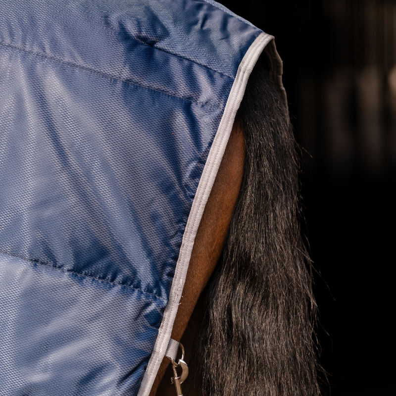 Horseware - アミーゴ リップストップ インシュレーター プラス ポニー スタブル 厩舎用ルーグ ネイビー/チタニウムグレー 200g | - Ohlala