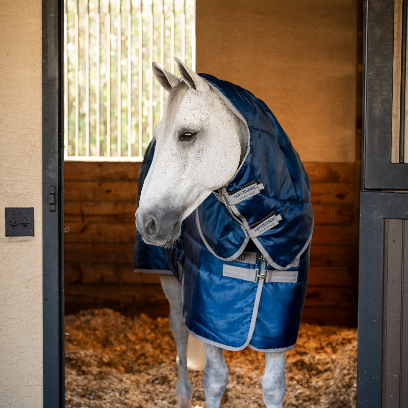 Horseware - Couverture de box Amigo Ripstop Insulator Plus Stable marine/ titanium grey 200g
