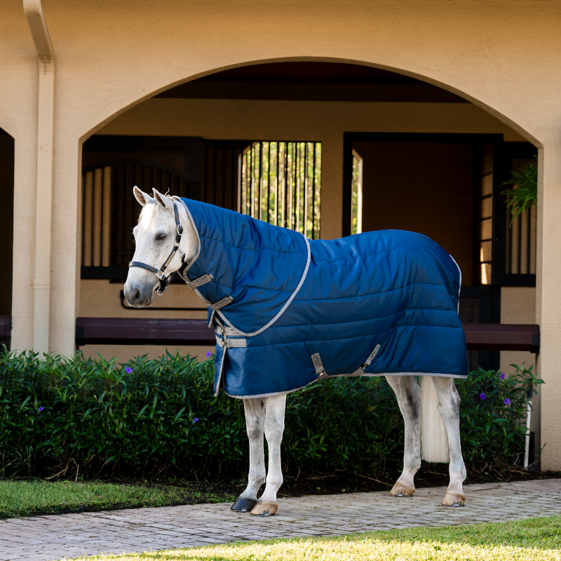 Horseware - Couverture de box Amigo Ripstop Insulator Plus Stable marine/ titanium grey 200g