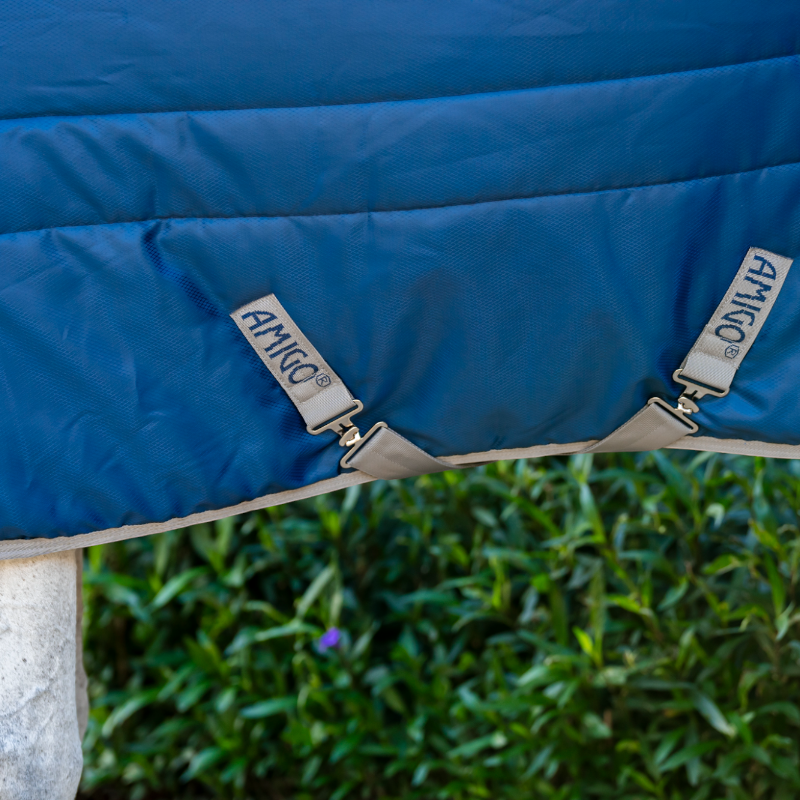 Horseware - Couverture de box Amigo Ripstop Insulator Plus Stable marine/ titanium grey 200g
