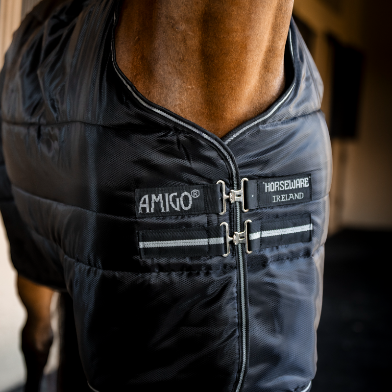 Horseware - Manta de estábulo Amigo Ripstop Insulator Plus Stable preto/ prata 200g | - Ohlala
