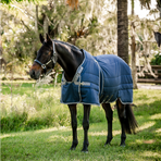 Horseware - Derka stajenna Rambo Optimo Stable granatowa/ thunderstorm grey/ srebrna 200g | - Ohlala