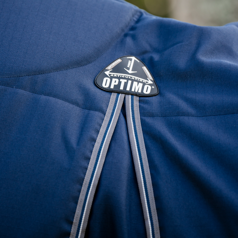 Horseware - Derka stajenna Rambo Optimo Stable granatowy/ thunderstorm grey/ srebrny 400g | - Ohlala