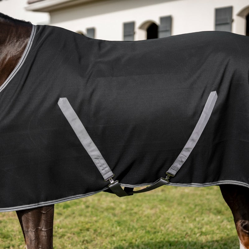 Horseware - Couverture de box Rambo Stable noir/ thunderstorm grey/ argent | - Ohlala