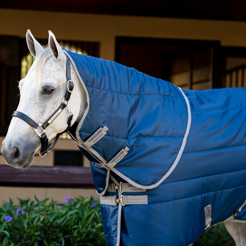 Horseware - Copricolla Amigo Ripstop Insulator Stable blu marino/ grigio titanio 100g | - Ohlala