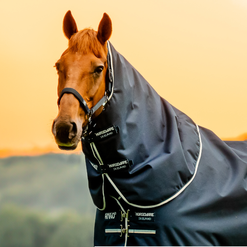 Horseware - Pokrowiec na szyję Amigo Ripstop Turnout witney navy 150g | - Ohlala