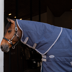 Horseware - Rhino Stable Neck Cover navy/ titanium grey/ classic blue 200g | - Ohlala