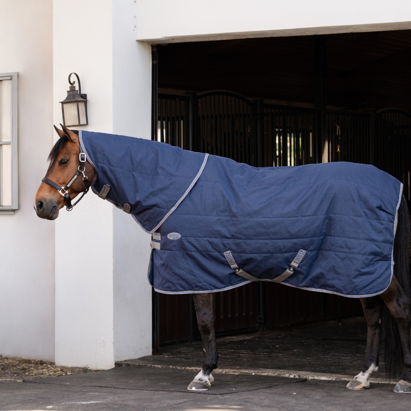 Horseware - Rhino Stable Neck Cover navy/ titanium grey/ classic blue 200g | - Ohlala