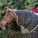 Horseware - Rhino Stable Neck Cover black/ grey/ white check/ grey 200g | - Ohlala