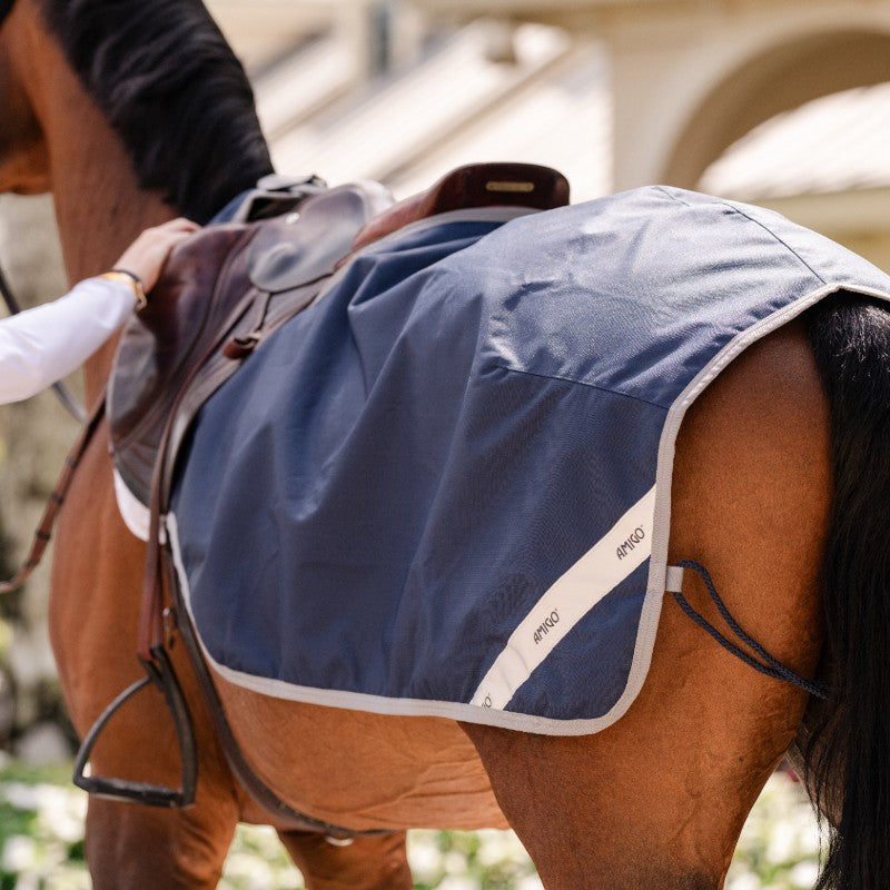 Horseware - Amigo Ripstop Quarter Sheet Navy/Titanium Grey | - Ohlala