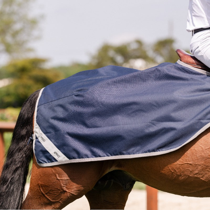 Horseware - Amigo Ripstop Quarter Sheet Navy/Titanium Grey | - Ohlala