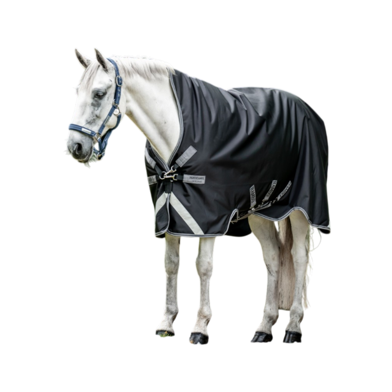 Horseware - Rambo Wug Turnout Outdoor Blanket black/ thunderstorm grey/ silver 400g | - Ohlala