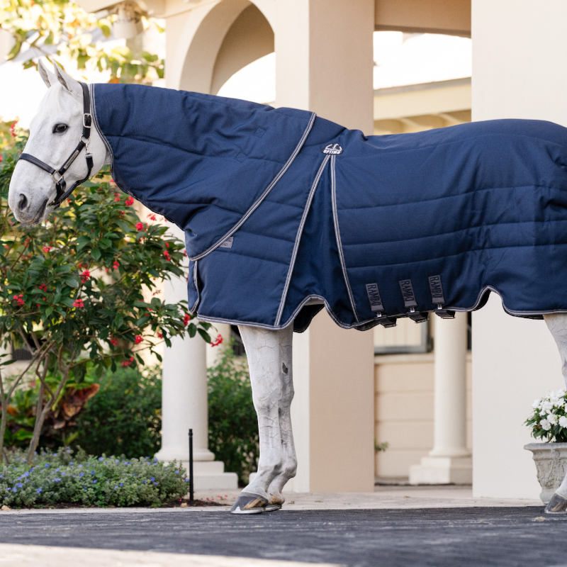 Horseware - Rambo Optimo Stable Plus Rug navy/ thunderstorm grey/ silver 400g | - Ohlala