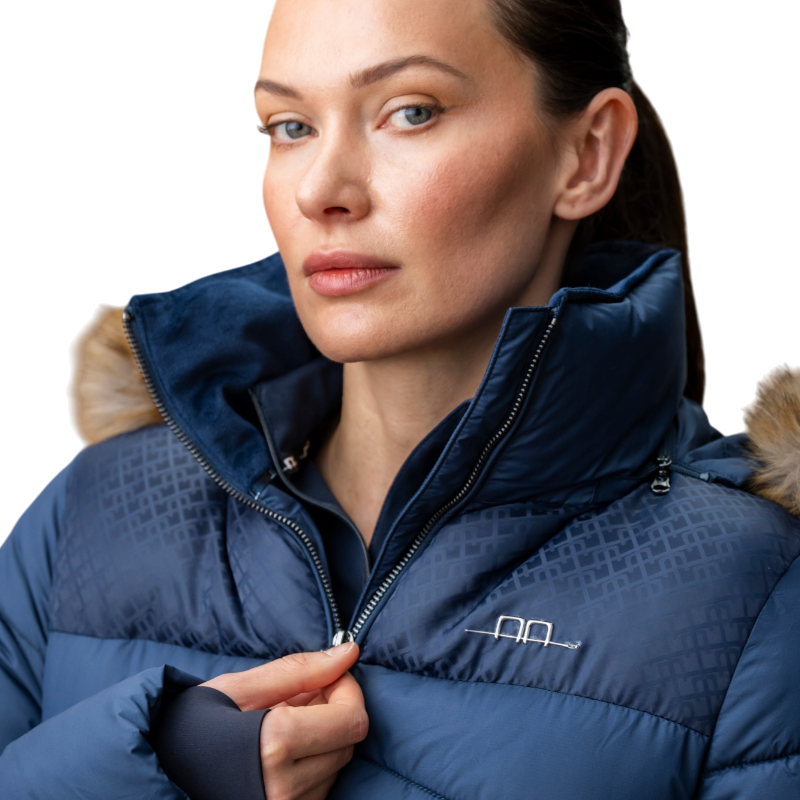 Horseware - Doudoune longue femme Nivia Ripstop core marine | - Ohlala