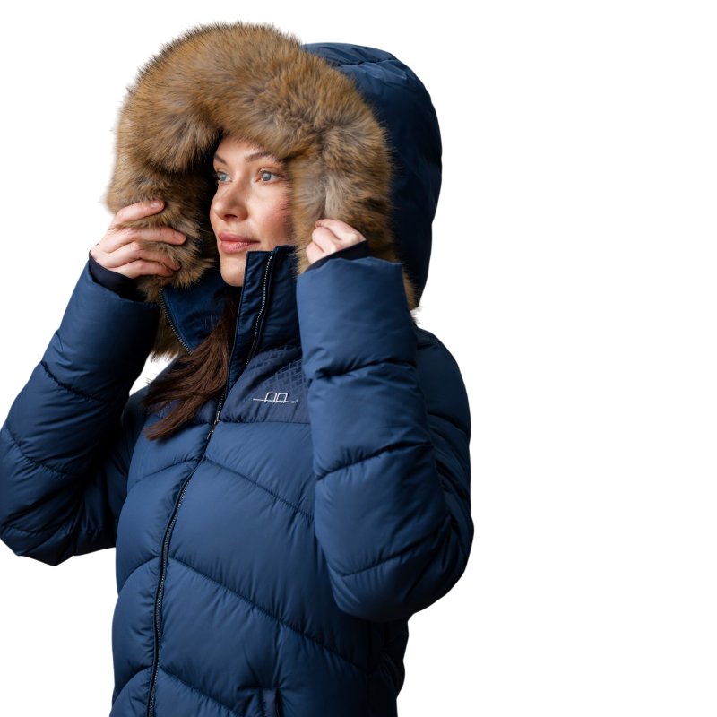 Horseware - Doudoune longue femme Nivia Ripstop core marine | - Ohlala