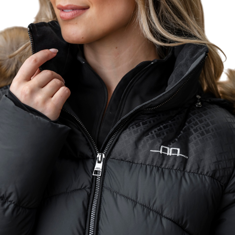 Horseware - Doudoune longue femme Nivia Ripstop core noir | - Ohlala