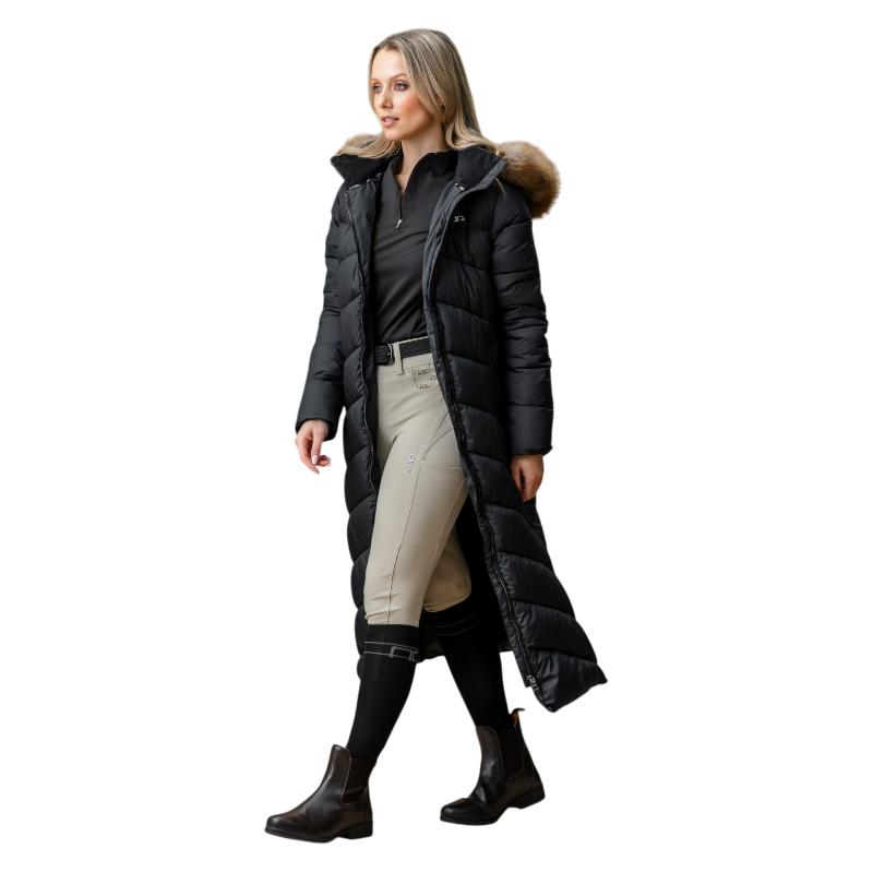 Horseware - Doudoune longue femme Nivia Ripstop core noir | - Ohlala