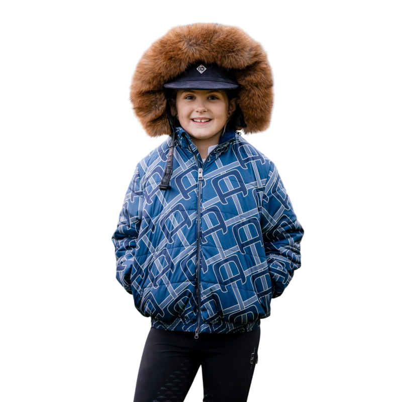 Horseware - Doudoune matelassé à capuche enfant Zia marine | - Ohlala
