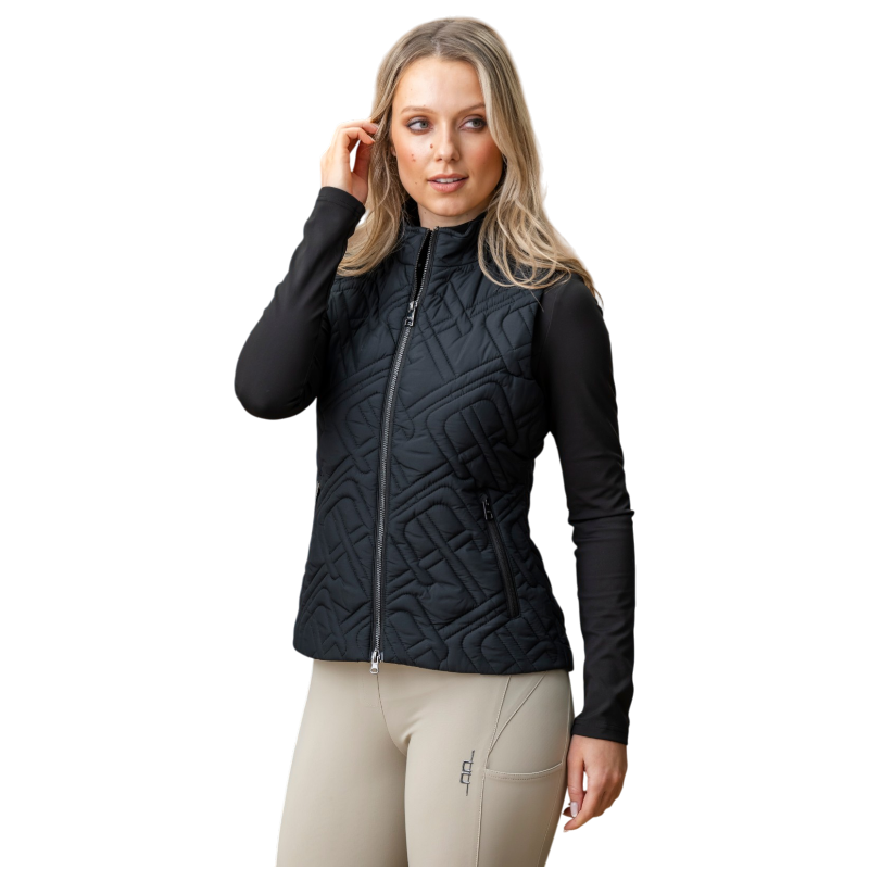 Horseware - Doudoune sans manches femme Neve Monogram Quilted core noir | - Ohlala