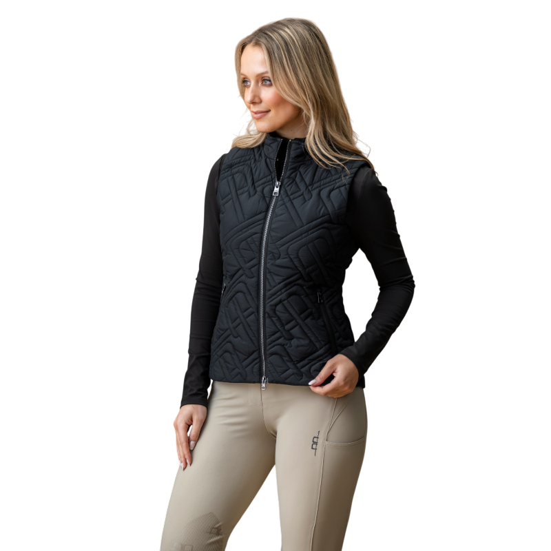 Horseware - Doudoune sans manches femme Neve Monogram Quilted core noir | - Ohlala