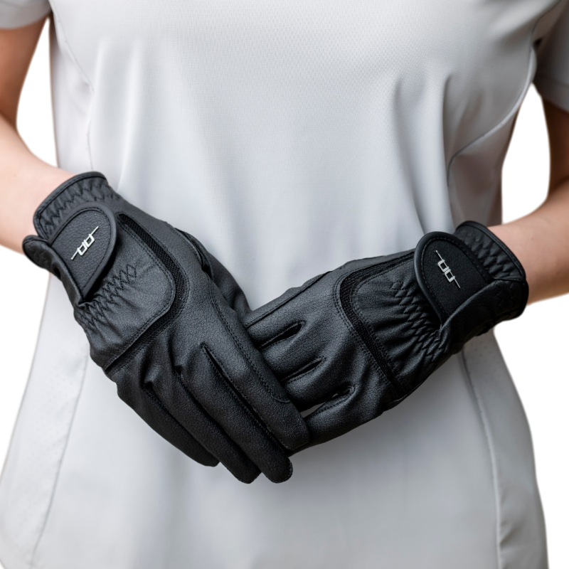 Horseware - Platinum Black Riding Gloves | - Ohlala