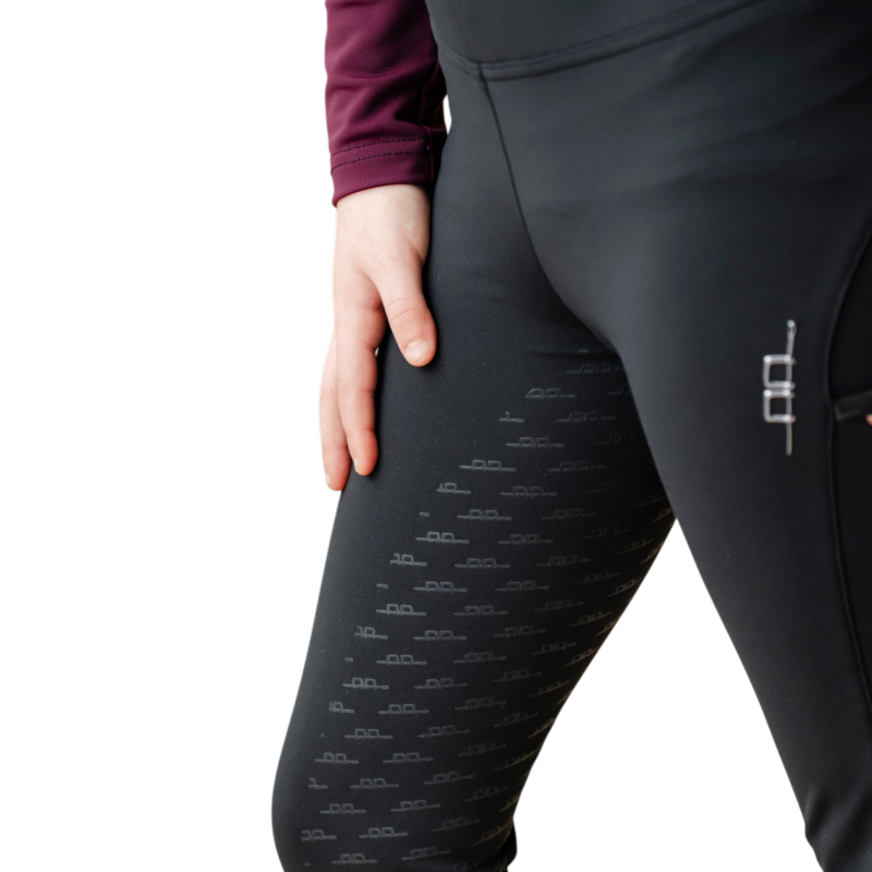 Horseware - Legging d'équitation enfant Alba Brushed noir full grip | - Ohlala