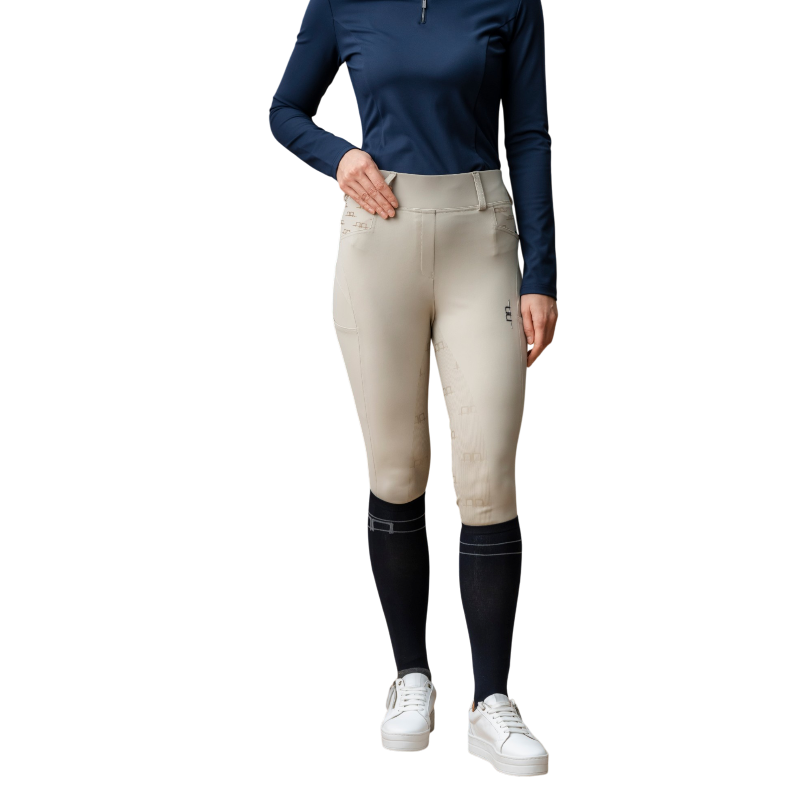 Horseware - Legging d'équitation femme Fina Brushed beige full grip | - Ohlala