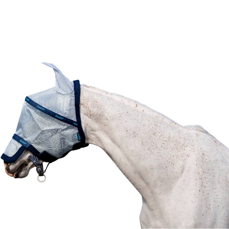 Horseware - Rambo Fly Mask azure blue/ navy/ electric blue | - Ohlala