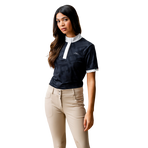 Horseware - Women's short-sleeve competition polo Alcina charcoal | - Ohlala