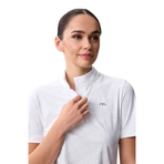 Horseware - Alcina women's short-sleeve show polo white/argentprint | - Ohlala
