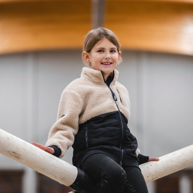 Horseware - Veste polaire manches longues enfant Lori sand/ marine | - Ohlala