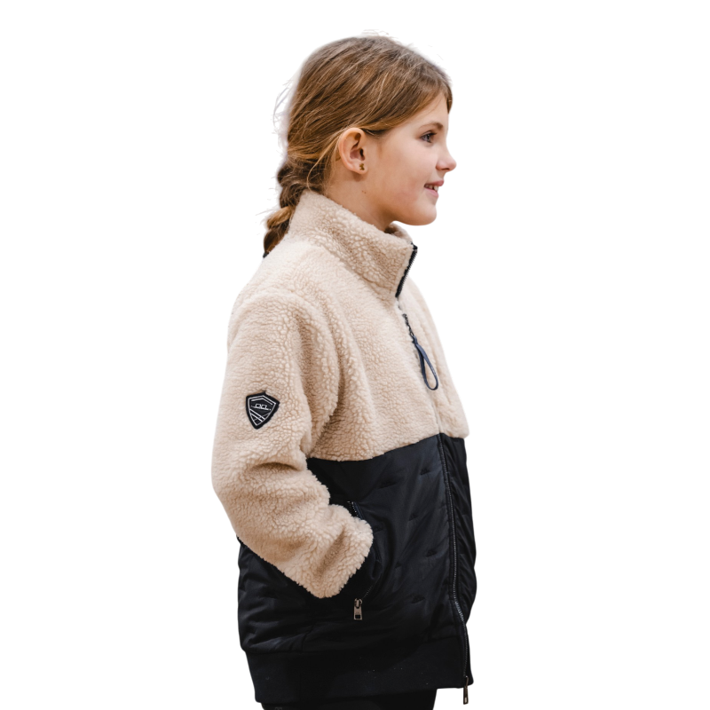 Horseware - Veste polaire manches longues enfant Lori sand/ marine | - Ohlala