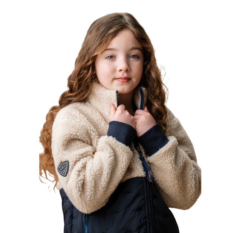 Horseware - Veste polaire manches longues enfant Lori sand/ marine | - Ohlala