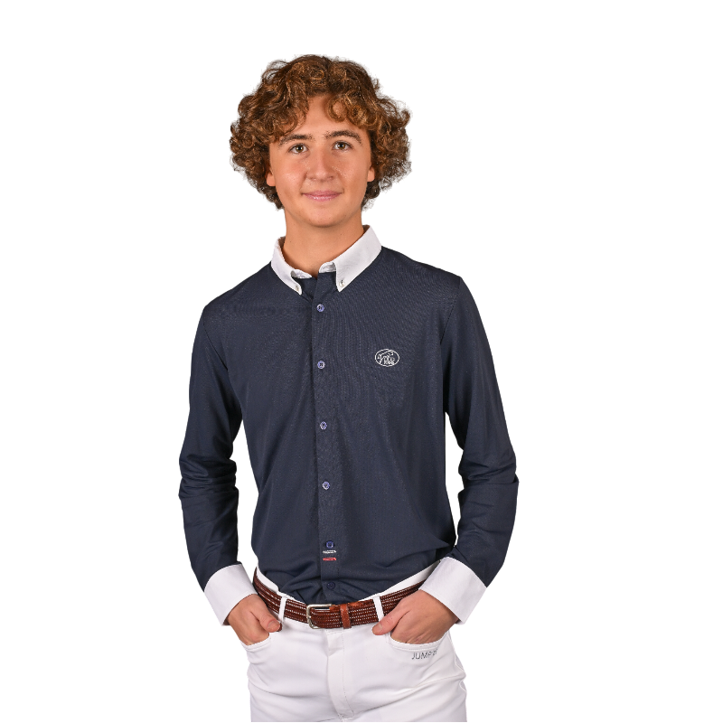 Jump'In - Men's long sleeve competition shirt Félix navy | - Ohlala