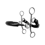 Jump'In - Hackamore rigide à branches courtes cuir noir | - Ohlala