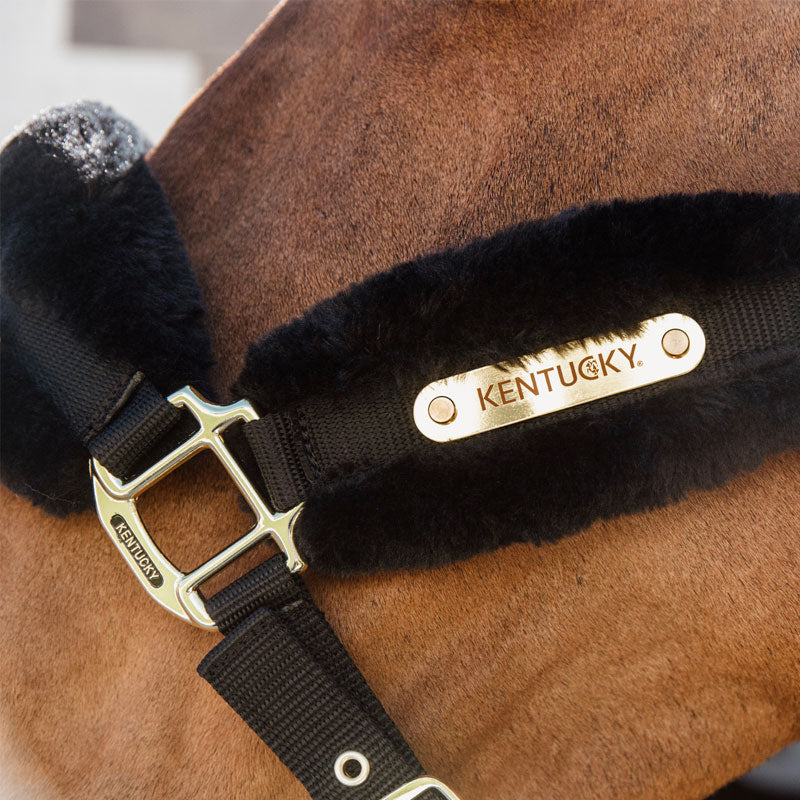 Kentucky Horsewear - Nylon-Halfter Lammfell soft schwarz | - Ohlala