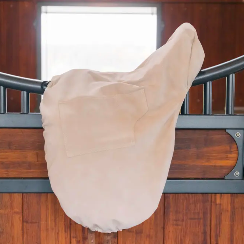 Kentucky Horsewear - Dressage saddle cover with gold plate beige | - Ohlala