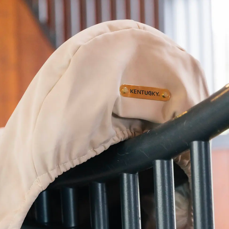 Kentucky Horsewear - Beige dressage saddle cover with gold plate | - Ohlala