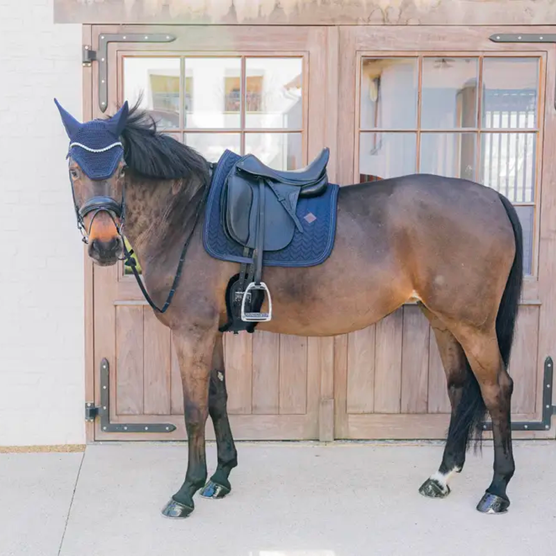 Kentucky Horsewear - Czaprak ujeżdżeniowy Metal Chain granatowy | - Ohlala