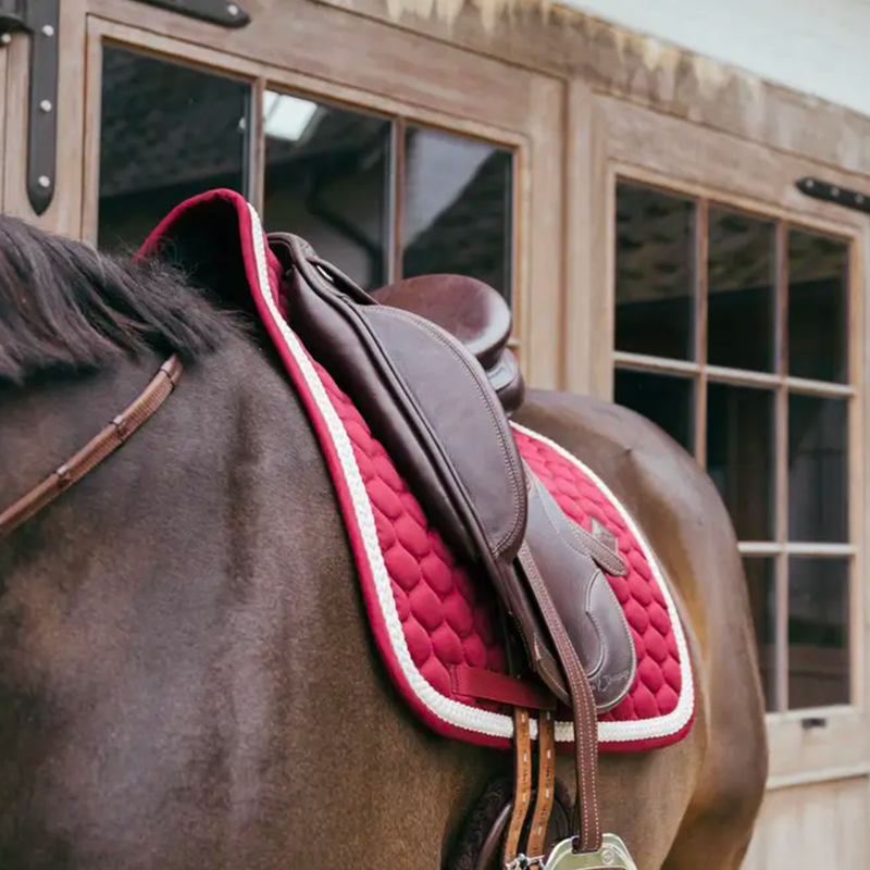 Kentucky Horsewear - Plaited Cord dressuurzadeldek bordeaux | - Ohlala