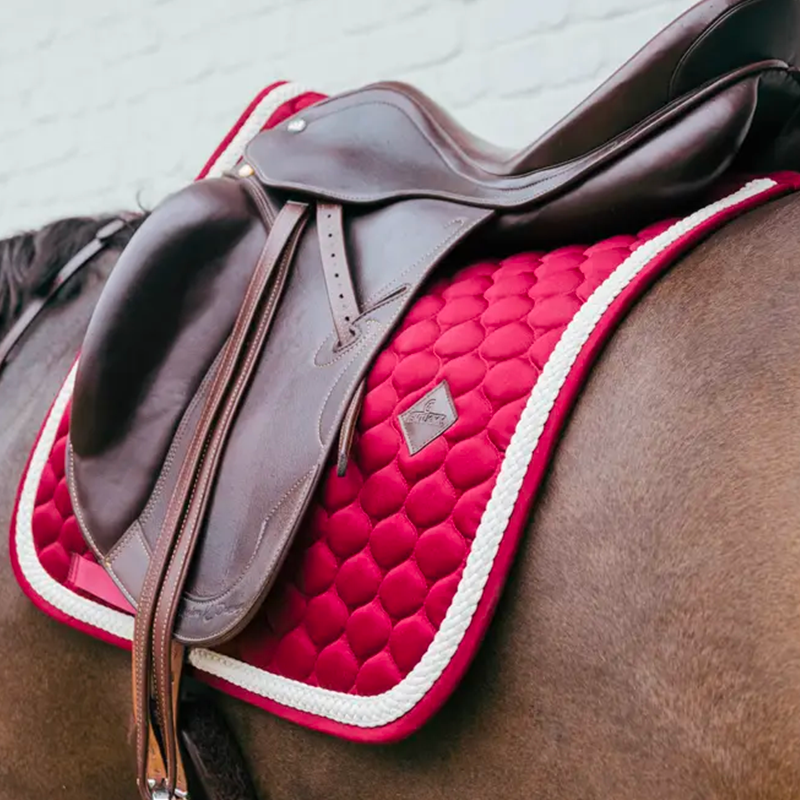 Kentucky Horsewear - Plaited Cord dressuurzadeldek bordeaux | - Ohlala