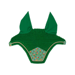 Kentucky Horsewear - Wellington Velvet Houndstooth Horse Ear Bonnet light green/ colourful