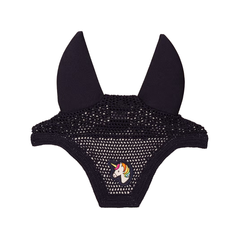 Kentucky Horsewear - Pferdehaube Wellington geräuschdämpfend Einhorn Marine